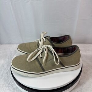 Vionic Bryson Tan Khaki Canvas Lace Up Sneakers Size 9